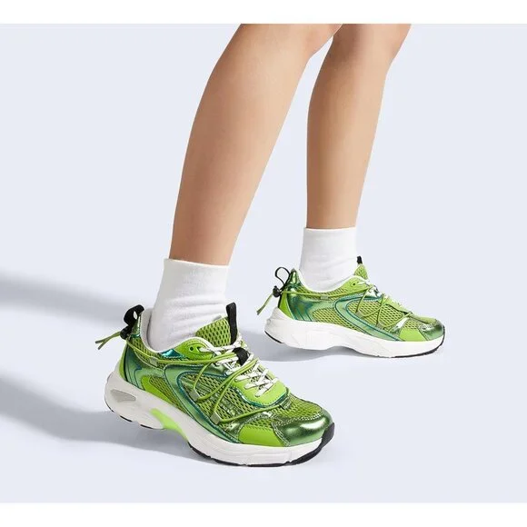 Lucky Step Women's Purple Green Walking Shoes Running Platform Mesh Casual - Picture 2 of 9